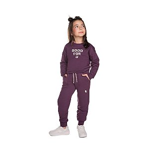 Conjunto Good Blusão e Calça Moletom Roxo