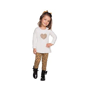 Conjunto Heart Spot Blusa e Legging Cotton