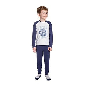 Pijama Just Play Camiseta Raglan e Calça Malha Térmica