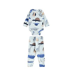 Conjunto Body e Calça Suedine