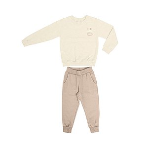 Conjunto Moving Blusão e Calça Moletom Off White