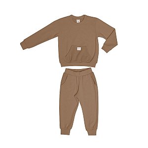 Conjunto Snug Blusão e Calça Moletom Tricot sem Felpa