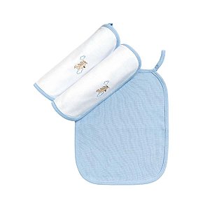 Kit 3 Fraldinhas de Boca com Prendedor de Chupeta Menino