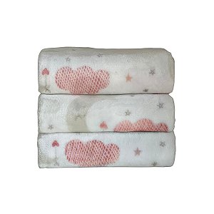 Cobertor Infantil Luxo Lua Rosa Laço Bebê
