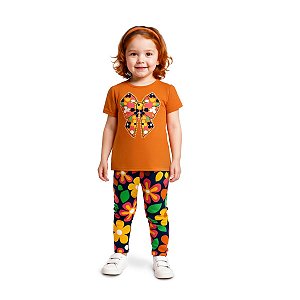 Conjunto Infantil Menina Blusa e Legging Estampa Floral