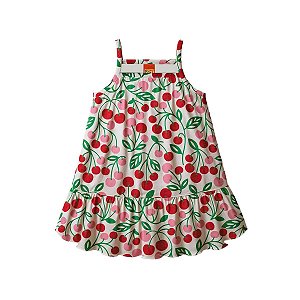 Vestido Infantil Menina Estampa Cerejas