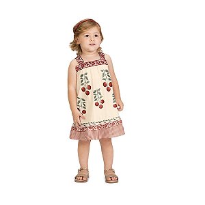Vestido Infantil Estampa Cerejas