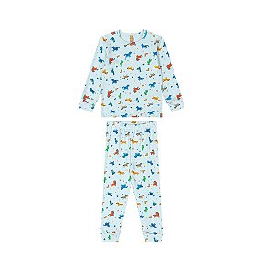 Pijama Blusa e Calça em Suedine Estampado