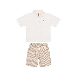 Conjunto Camisa Polo e Bermuda Listrada