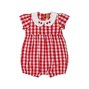 Macaquinho Bebê Vichy Vermelho