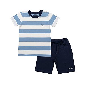Conjunto Joquei Azul Marinho Listrado