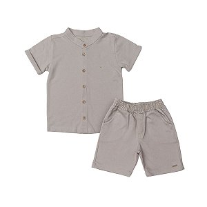 Conjunto Nature Creme Camisa e Bermuda