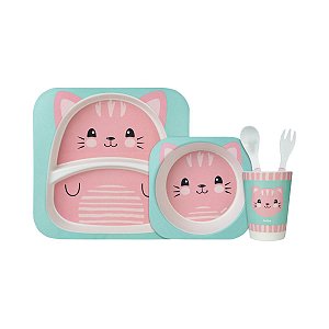 Kit Refeição Bambu Gatinho Buba