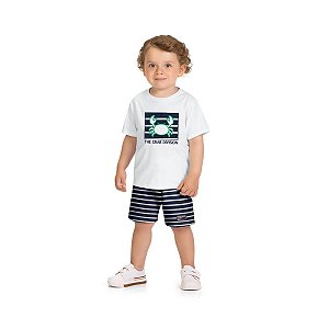 Conjunto Infantil Milon Camiseta e Bermuda Listrada