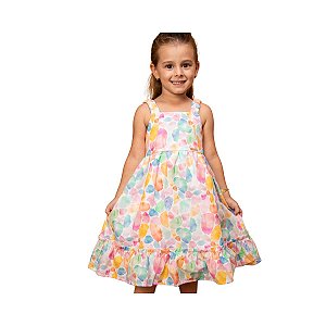 Vestido Infantil Brunisa Água Viva Estampado