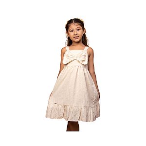 Vestido Infantil Brunisa Concha Bege