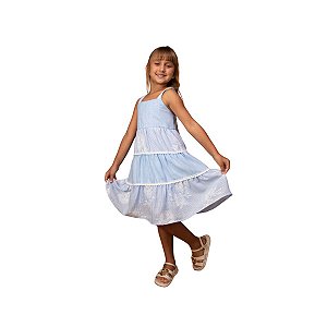Vestido Infantil Brunisa Maré Azul