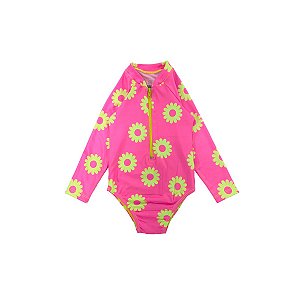 Maiô Infantil Fofotinhos Neon Print com Zíper Proteção UV