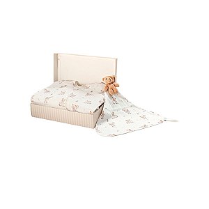 Kit Presente Bebê Ursinho com Macacão Longo e Naninha