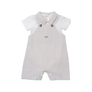 Jardineira Infantil Grow Up Zoo Creme