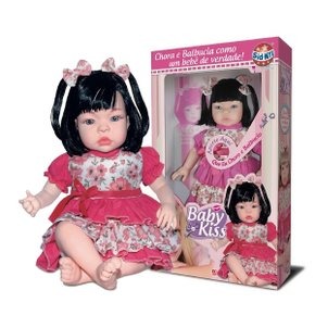 Boneca Baby Kiss Cabelo Preto - SidNyl
