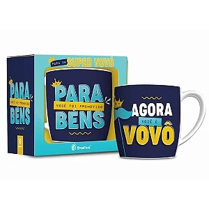 Caneca Porcelana Promovido a Vovô Urban 300ml - Brasfoot