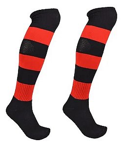 MEIAO PROFISSIONAL LISTRADO VERMELHO E PRETO - KANXA