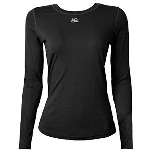 Camiseta Manga Longa Protection Preto Baby Look M - Kanxa
