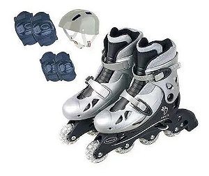 PATINS INLINE CHUMBO 38/41 AJUSTAVEL COM ACESSORIOS - FENIX