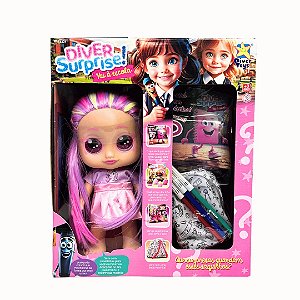 Boneca Diver Surprise Vai a Escola - Divertoys