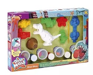 DIVER MASSA  DIVER DINOS (MASSA DE MODELAR C/ACESSORIOS) - DIVERTOYS