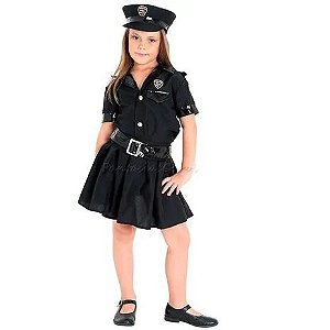 Fantasia Policial Feminina Infantil P - Sulamericana Fantasias