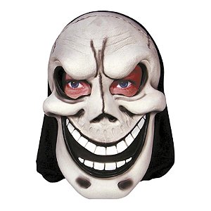 MASCARA PANICO MORTE CAVEIRA SARCASTICA COM CAPUZ EM LATEX HALLOWEEN - SPOOK