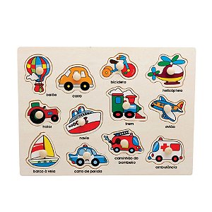 ENCAIXE DIVERTIDO COM PINOS MDF TRANSPORTE - TOYMIX