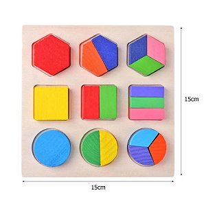 ENCAIXE DIVERTIDO FORMAS E FRACOES MDF SORTIDOS 3 - TOYMIX