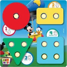 ENCAIXE DIVERTIDO DISNEY FORMAS E CORES RF1 17PC MDF MICKEY - TOYMIX