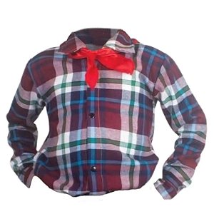 Camisa Flanela com Lenço Festa Junina P - BrinkModel