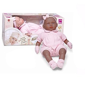 Boneca Bebê Real Negra - Roma Brinquedos