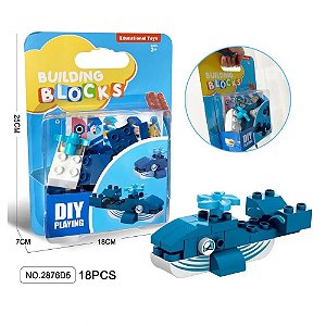 Blocos Duplos Baleia 18 Pc - Jie Star