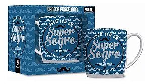 Caneca Porcelana Super Sogro Urban 360ml - Brasfoot