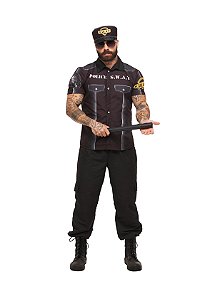 Fantasia Policial Agente Jake Masculino Adulto G - Fantasias Super