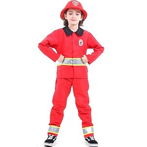 Fantasia Bombeiro Luxo Infantil M - Sulamericana Fantasias