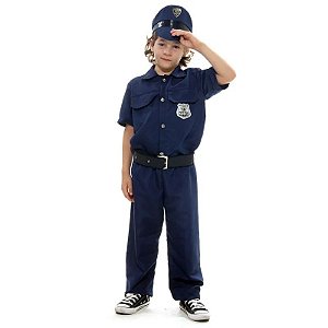 Fantasia Policial Azul Marinho M - Sulamericana Fantasias