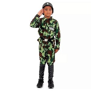 Fantasia Soldado Exercito Infantil M - Sulamericana Fantasias