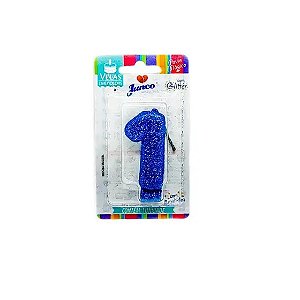 Vela Aniversario Live Colors Azul N.1 - Junco