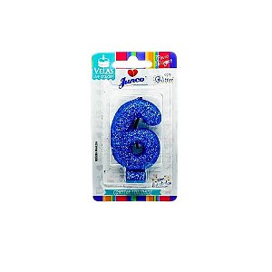 Vela Aniversario Live Colors Azul N.6 - Junco