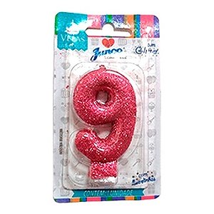 Vela Aniversario Live Colors Pink N.9 - Junco