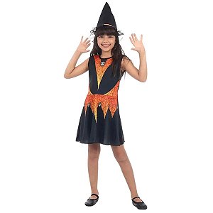 Fantasia Bruxa Caveira com Chapeu P - Sulamericana Fantasias