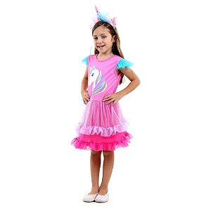 Fantasia Unicornio Faces Luxo G - Sulamericana Fantasias