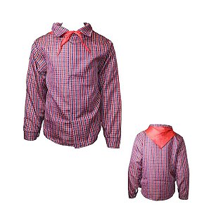 Camisa Xadrez Manga Longa com Lenço Festa Junina M - Regina Festa